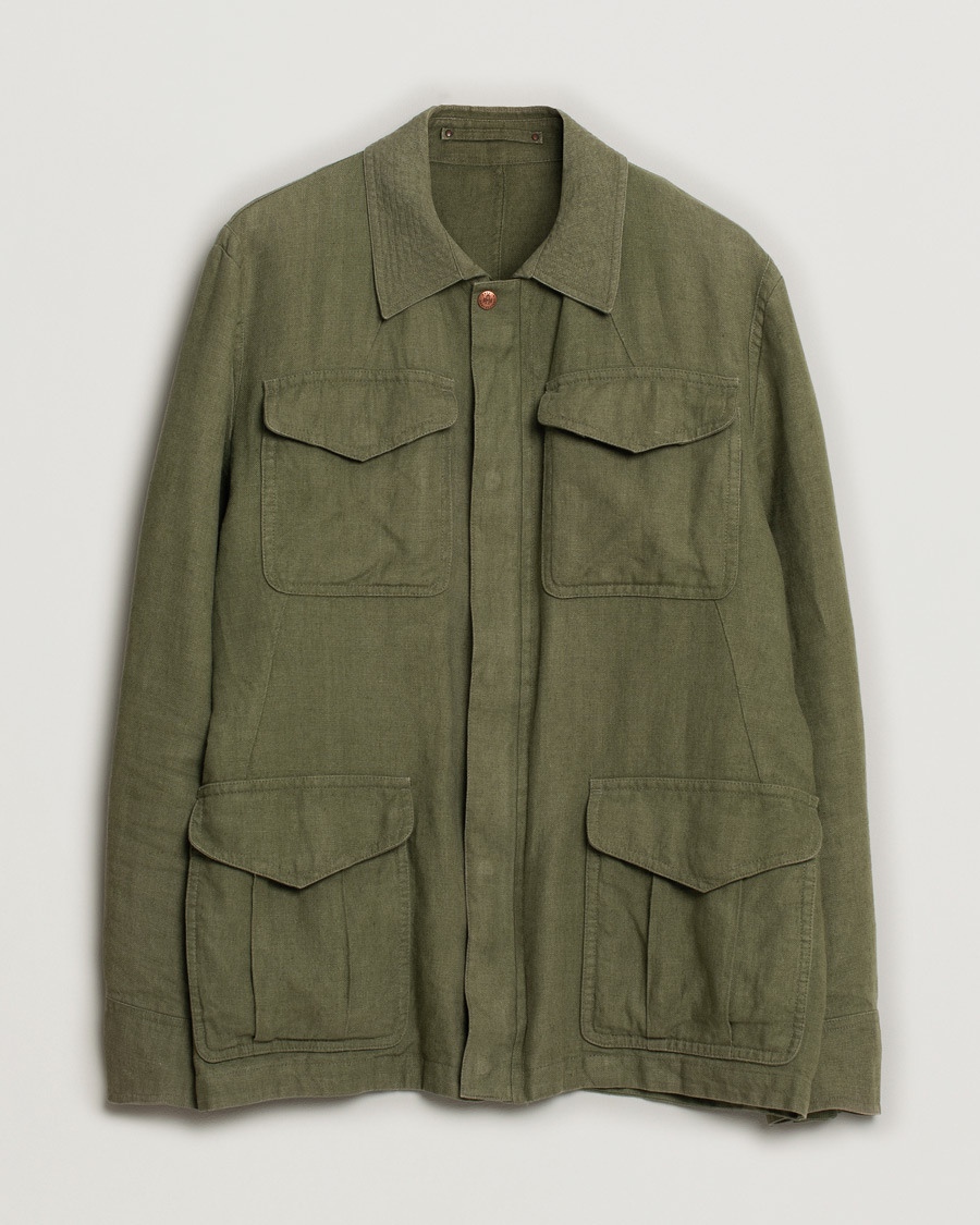 Mies | Takit | Pre-owned | Private White V.C. Linen Field Jacket Green