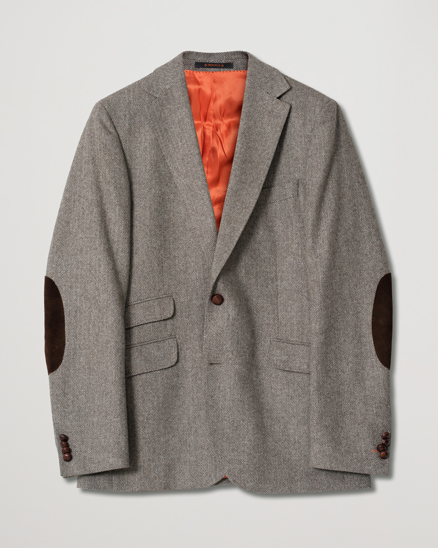 Mies | Pikkutakit | Pre-owned | Morris Herringbone Wool Blazer Beige 50