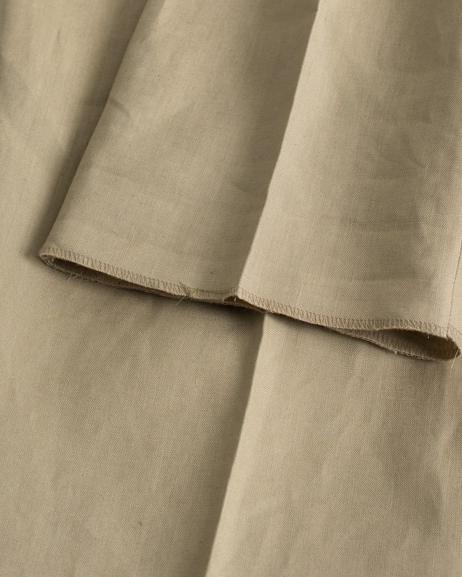 Mies | Beams F Pleated Linen Trousers Beige | Pre-owned | Beams F Pleated Linen Trousers Beige
