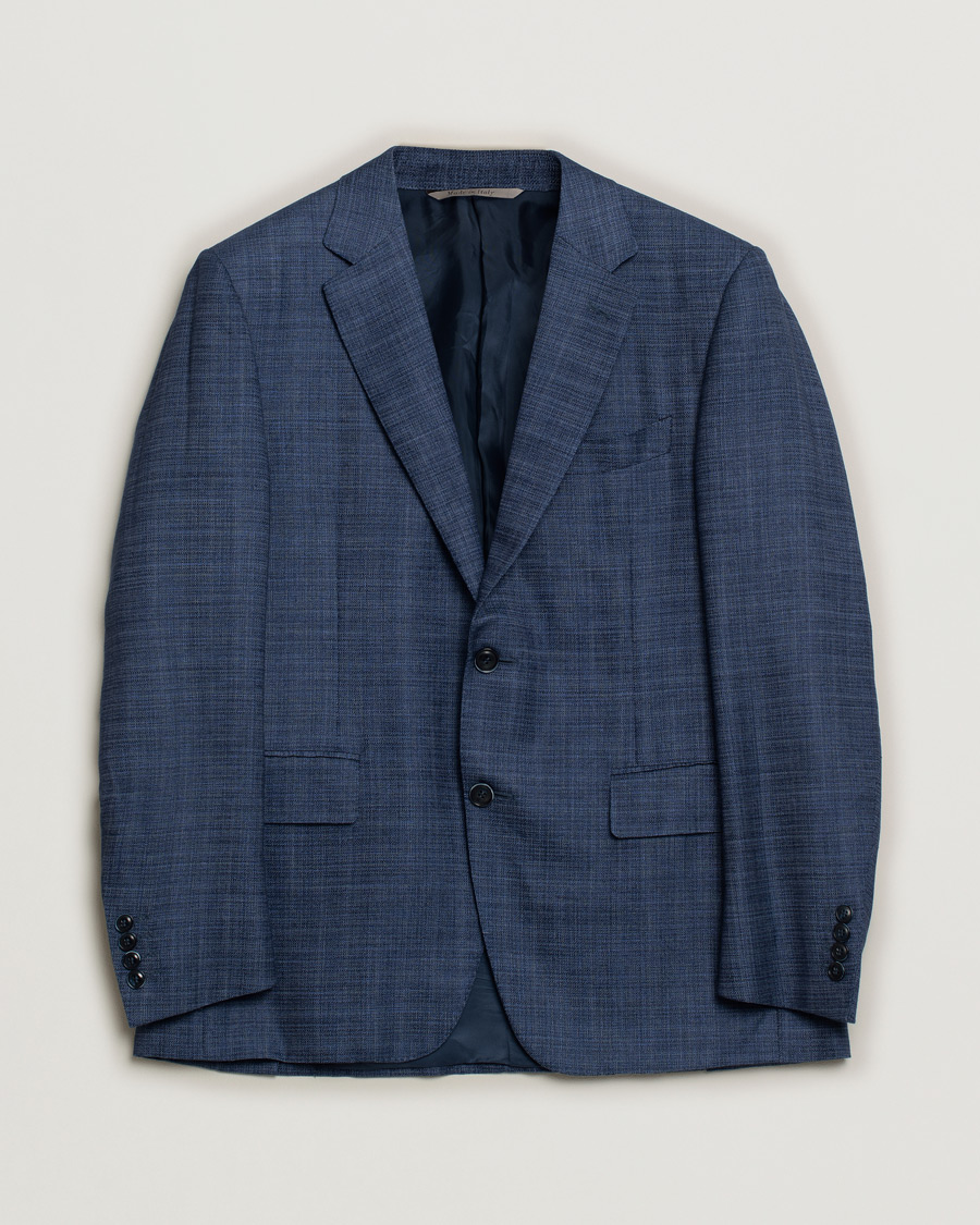 Mies | Pikkutakit | Pre-owned | Canali Wool Silk & Linen Blazer Blue Melange 50