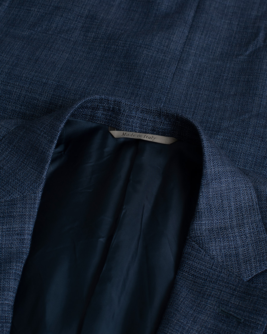 Mies | Pikkutakit | Pre-owned | Canali Wool Silk & Linen Blazer Blue Melange 50