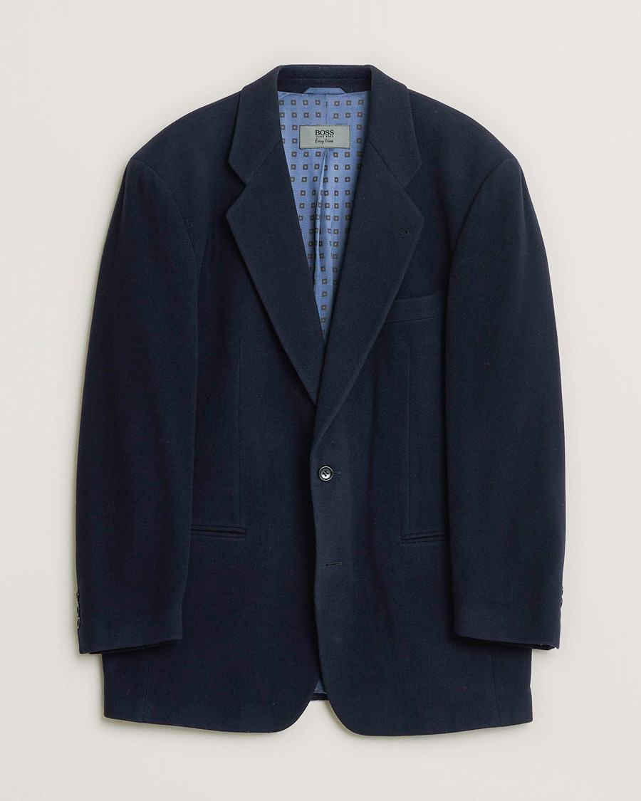 Mies | BOSS Vintage Cashmere Blend Blazer Navy 48 | Pre-owned | BOSS Vintage Cashmere Blend Blazer Navy 48