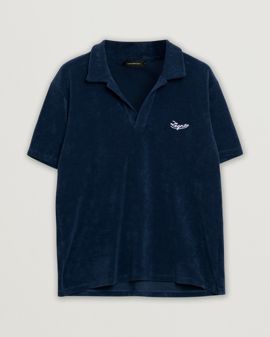 Mies | Pikeet | Pre-owned | Ermenegildo Zegna Short Sleeve Terry Piquet Navy XL
