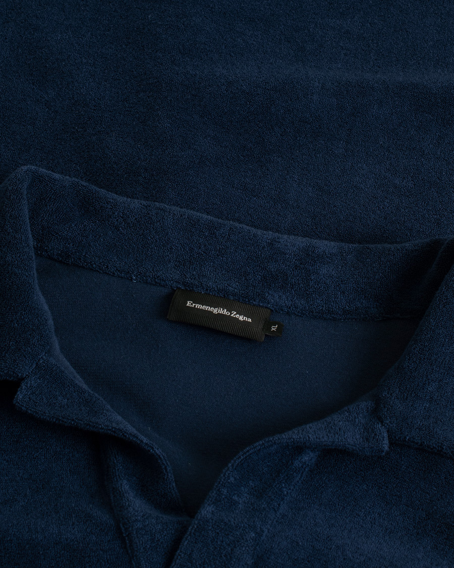 Mies | Pikeet | Pre-owned | Ermenegildo Zegna Short Sleeve Terry Piquet Navy XL