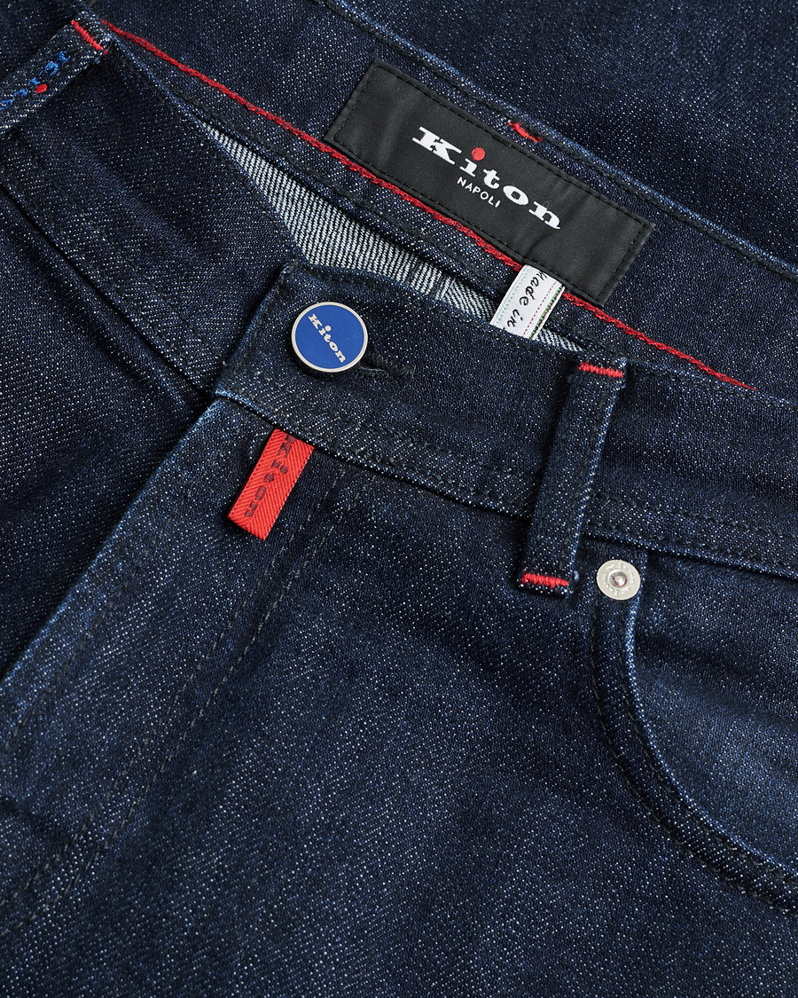 Mies | Pre-owned Farkut | Pre-owned | Kiton Slim Fit Stretch Jeans Dark Blue Wash W32