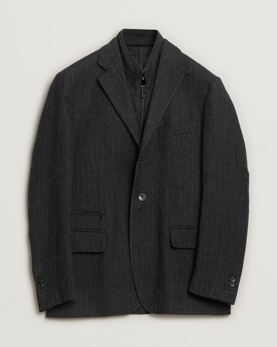 Mies | Pre-owned Takit | Pre-owned | Corneliani ID Flannel Blazer Grey Melange 48