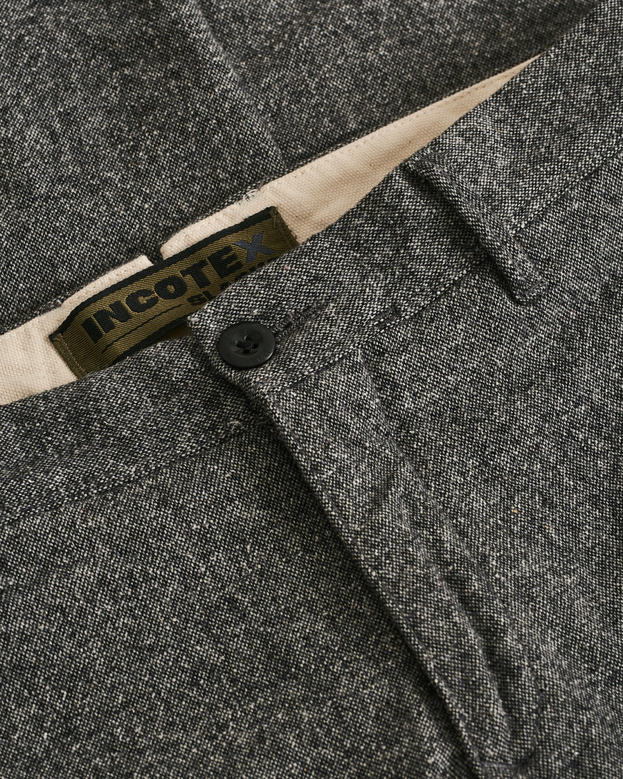 Mies | Housut | Pre-owned | Incotex Slim Fit Washed Wool/Silk Slacks Grey Melange