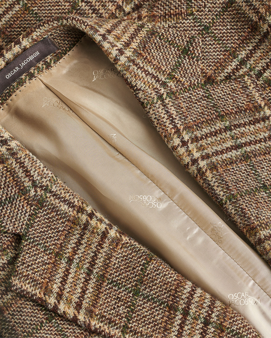 Mies | Pikkutakit | Pre-owned | Oscar Jacobson Fogerty Soft Checked Wool Blazer Brown