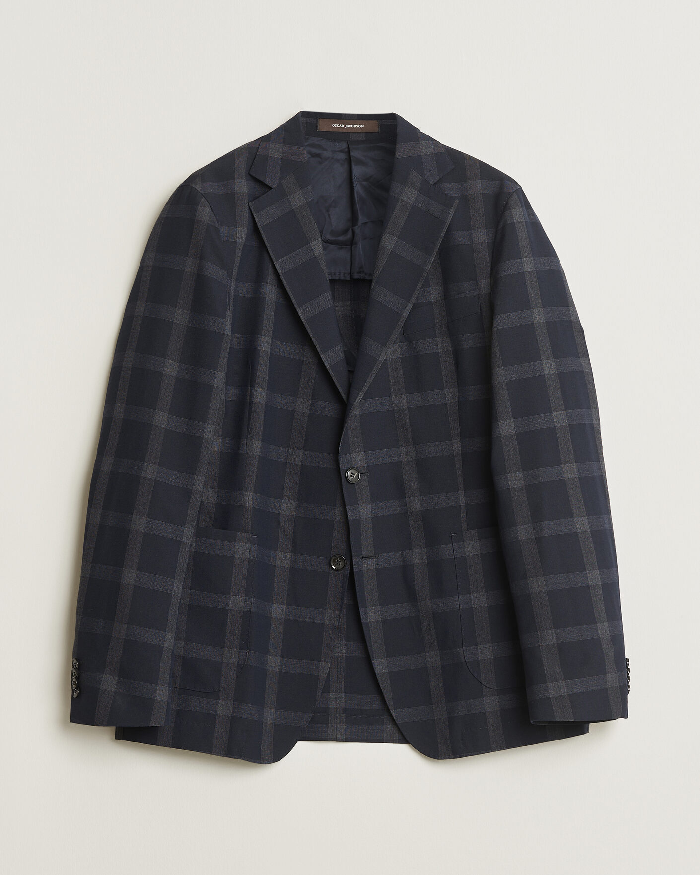 Mies | Pre-owned Pikkutakit | Pre-owned | Oscar Jacobson Epic Checked Wool Blazer Blue 52