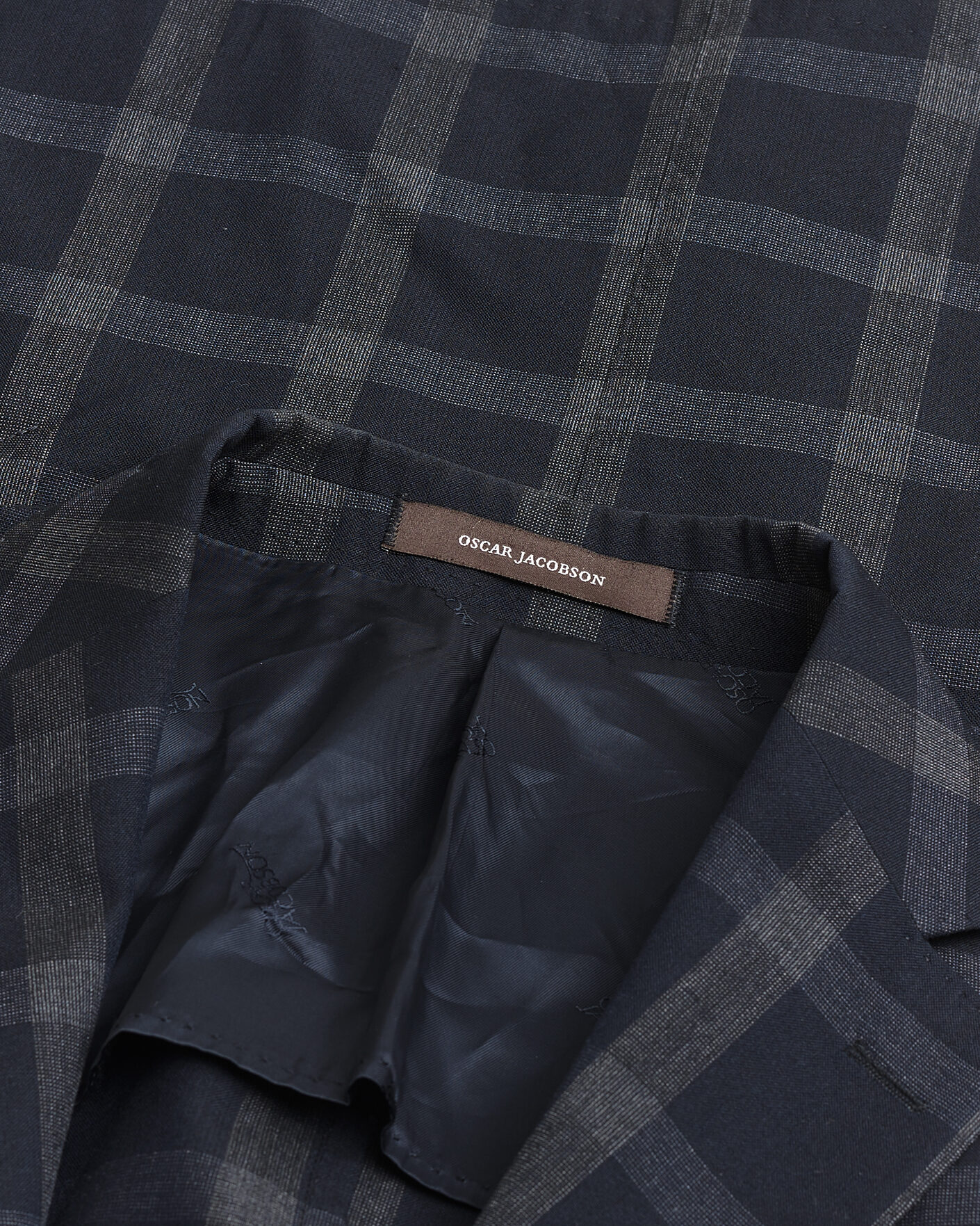Mies | Pre-owned Pikkutakit | Pre-owned | Oscar Jacobson Epic Checked Wool Blazer Blue 52
