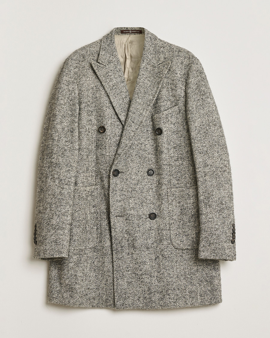 Mies | Pre-owned Takit | Pre-owned | Morris Double Breasted Herringbone Wool Coat Grey 52