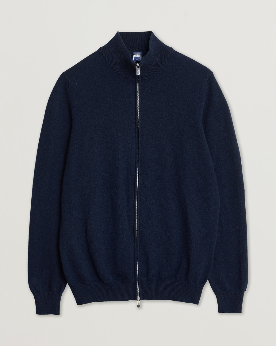 Mies | Pre-owned Puserot | Pre-owned | Fedeli Cashmere Full Zip Navy 48
