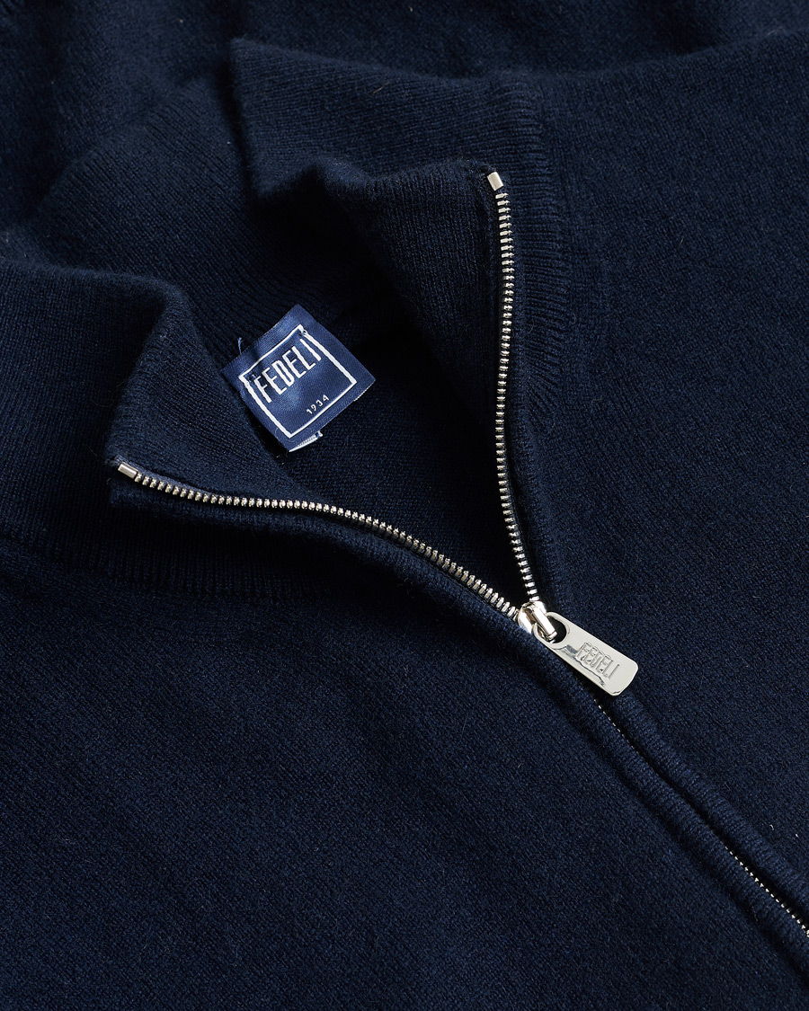 Mies | Pre-owned Puserot | Pre-owned | Fedeli Cashmere Full Zip Navy 48