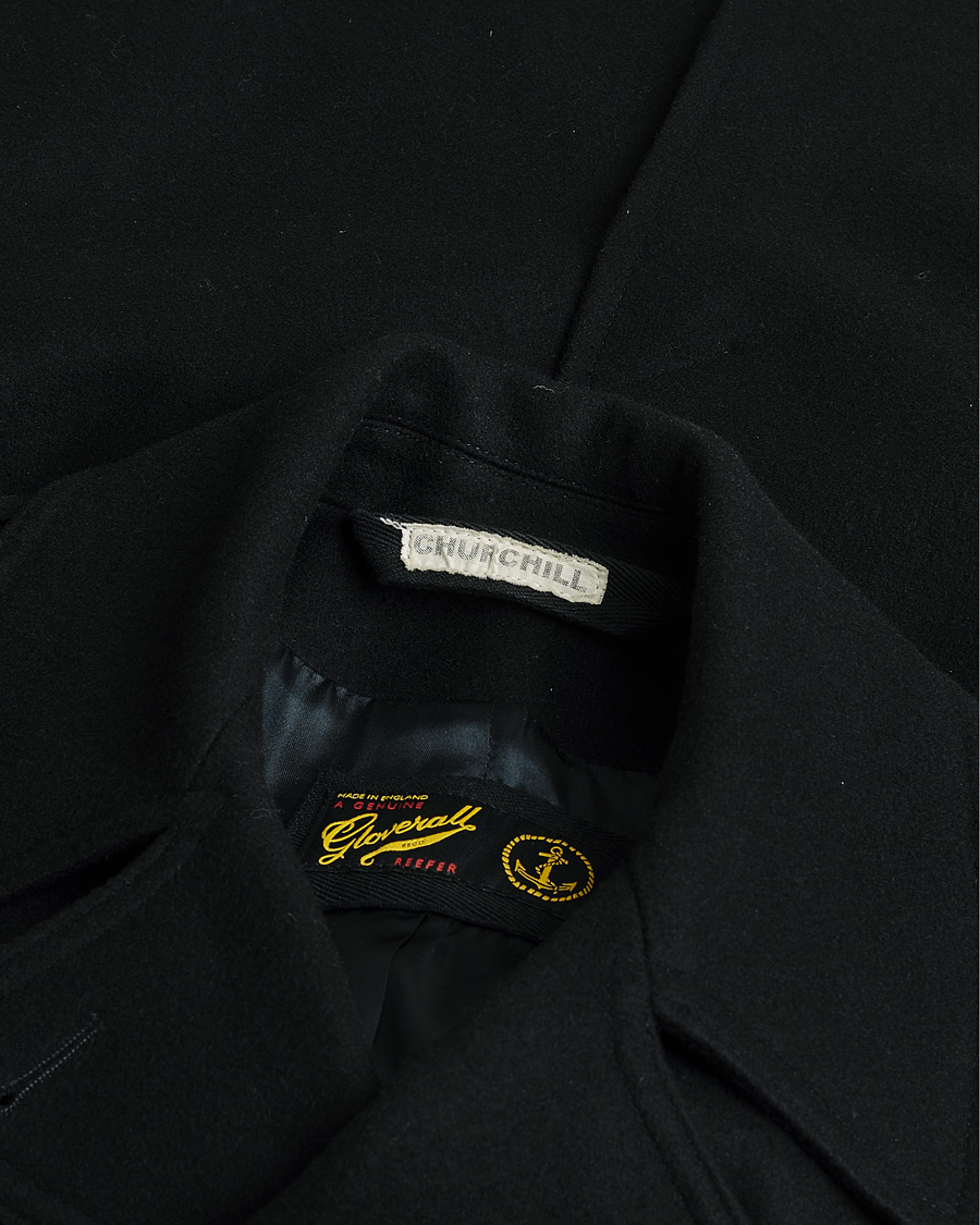 Mies | Gloverall Churchill Reefer Peacoat Black | Pre-owned | Gloverall Churchill Reefer Peacoat Black