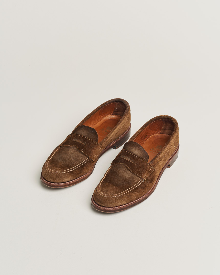 Mies | Alden 6243F Unlined Leisure Handsewn Penny Loafer Suede US8 - EU41,5 | Pre-owned | Alden 6243F Unlined Leisure Handsewn Penny Loafer Suede US8 - EU41,5