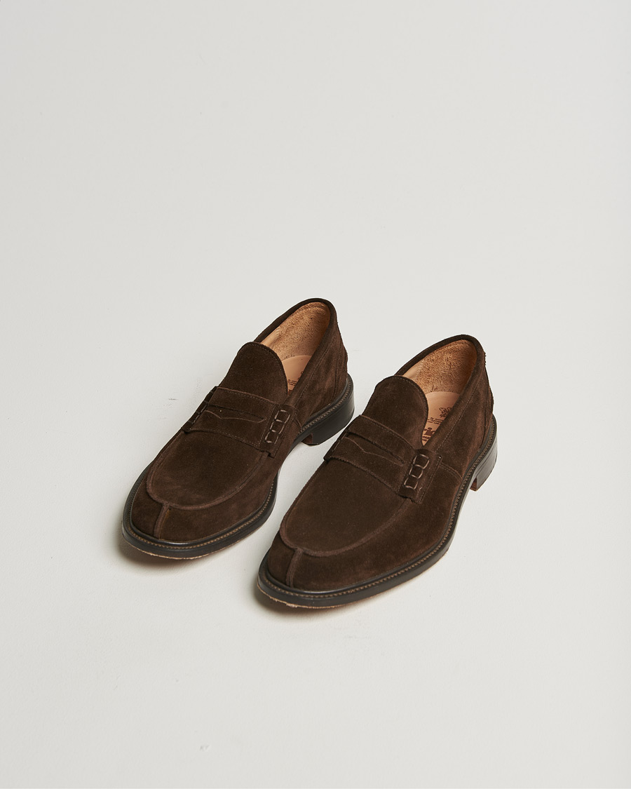 Mies | Tricker's James Penny Loafers Chocolate Suede | Pre-owned | Tricker's James Penny Loafers Chocolate Suede