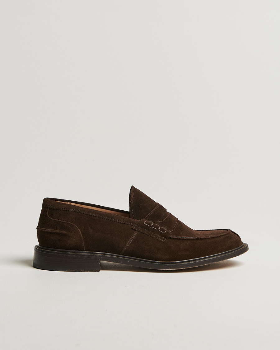 Mies | Tricker's James Penny Loafers Chocolate Suede | Pre-owned | Tricker's James Penny Loafers Chocolate Suede