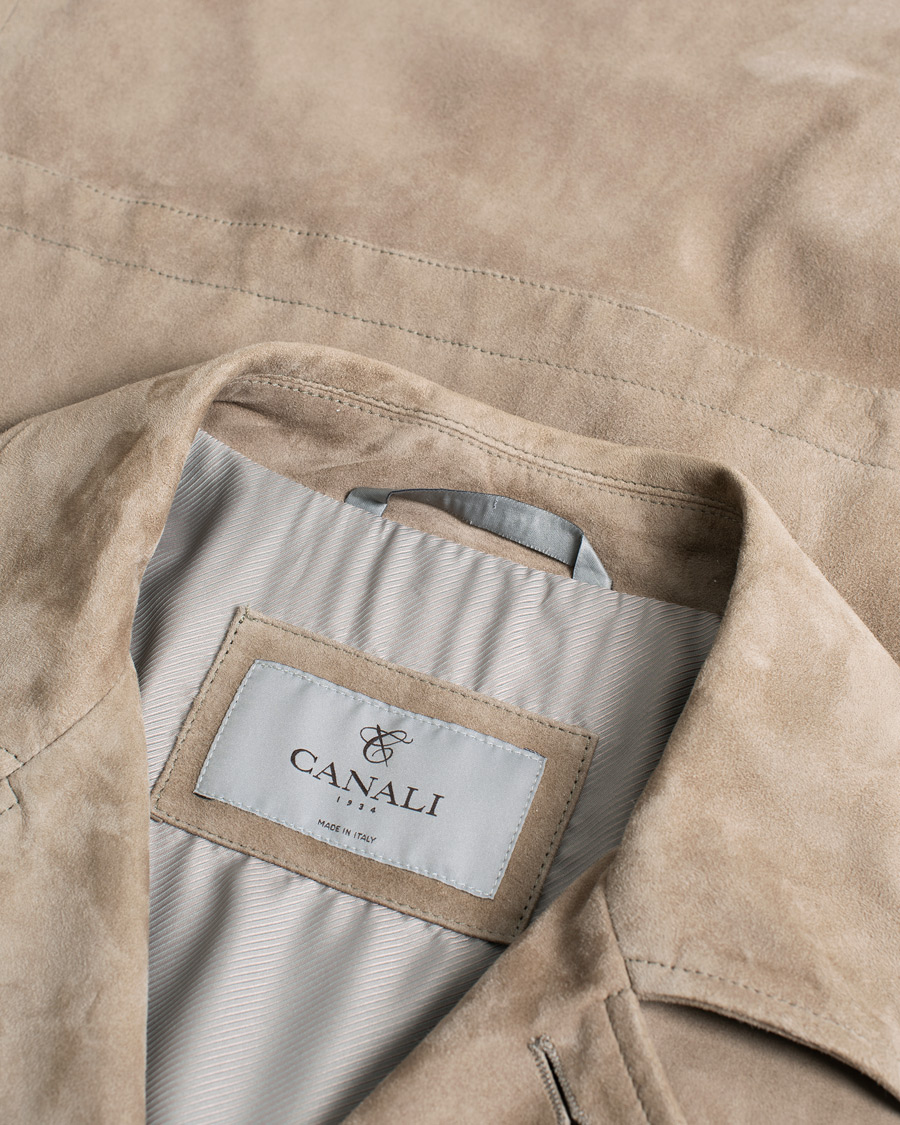 Mies | Takit | Pre-owned | Canali Suede Safari Jacket Beige 50