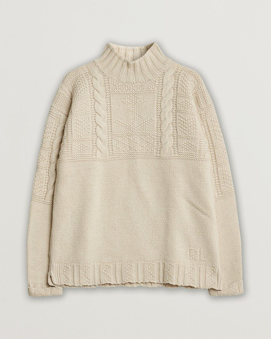 Mies | Pre-owned Puserot | Pre-owned | Polo Ralph Lauren Wool Knitted Aran Rollneck Cream