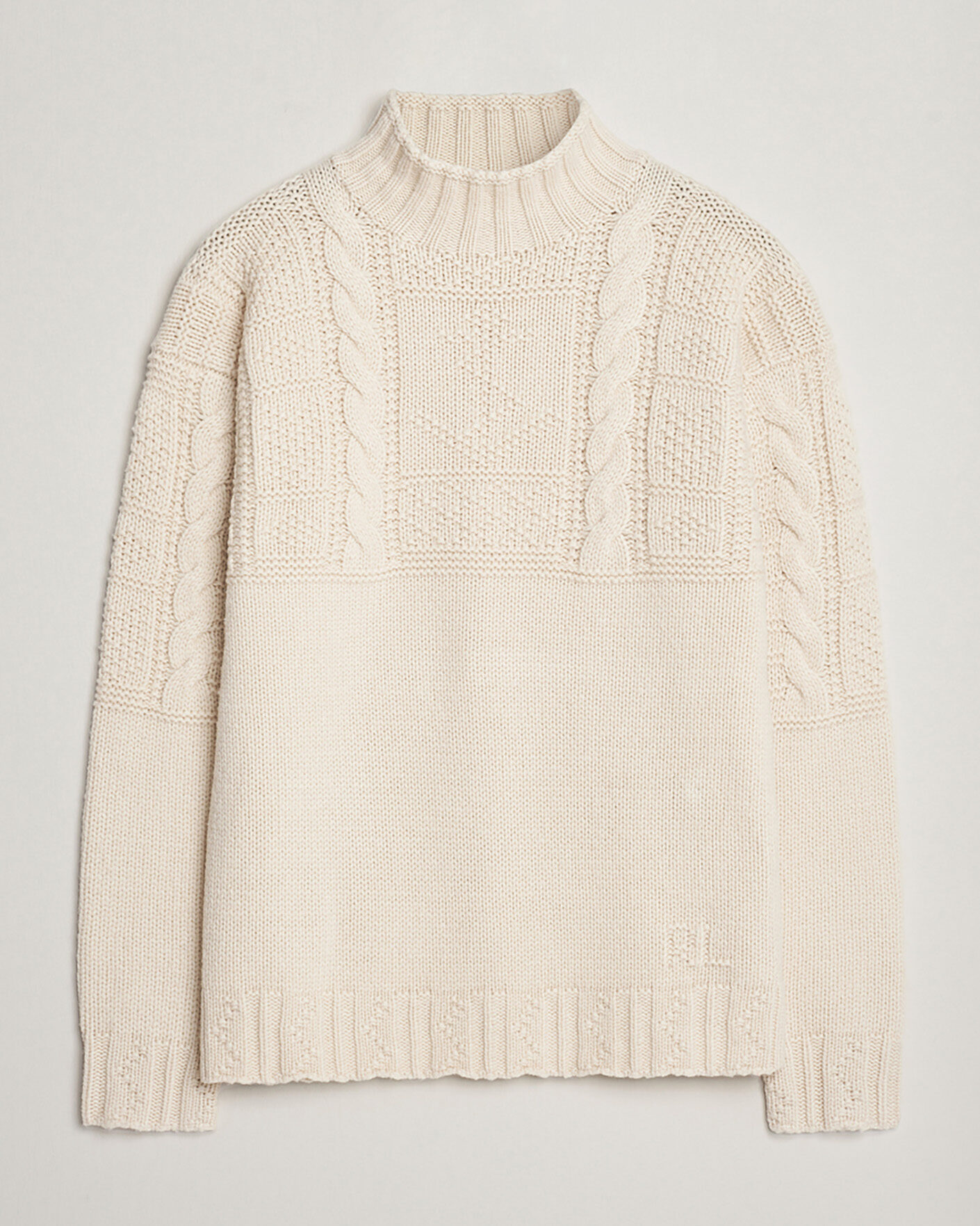 Mies | Pre-owned Puserot | Pre-owned | Polo Ralph Lauren Wool Knitted Aran Rollneck Cream M