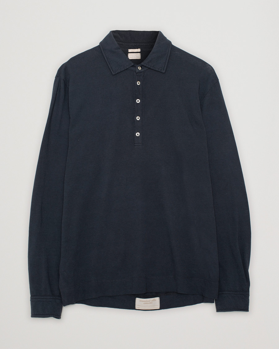 Mies | Puserot | Pre-owned | Massimo Alba Long Sleeve Polo Washed Black S