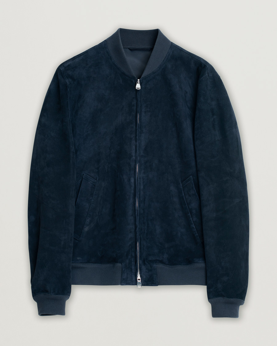 Mies | Takit | Pre-owned | Valstar Zip Suede Jacket Navy