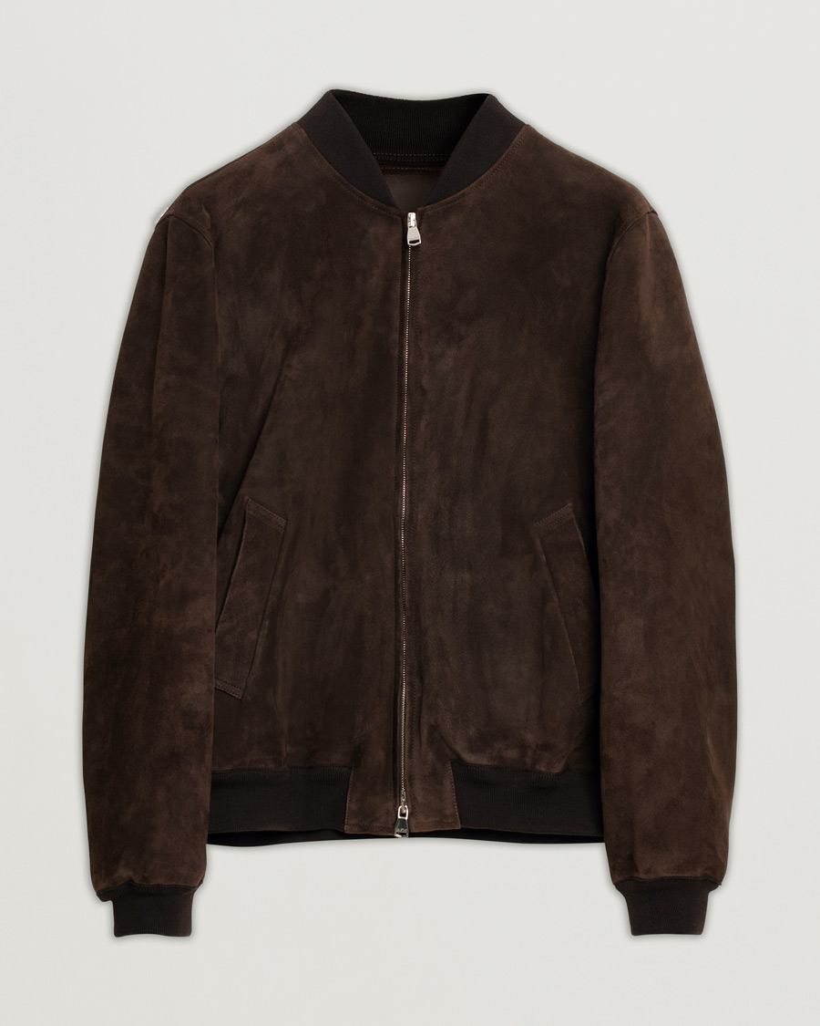 Mies | Takit | Pre-owned | Valstar Zip Suede Jacket Dark Brown