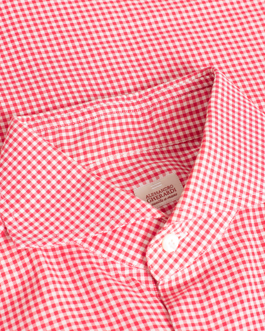 Mies | Kauluspaidat | Pre-owned | Alessandro Gherardi Slim Checked Dress Shirt Red 39 - M