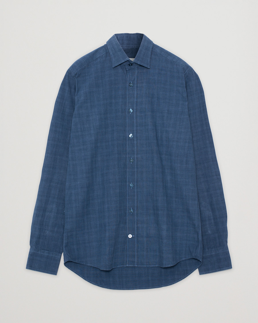 Mies | Pre-owned Kauluspaidat | Pre-owned | Slim Fit Checked Cotton Shirt Blue 38 - S