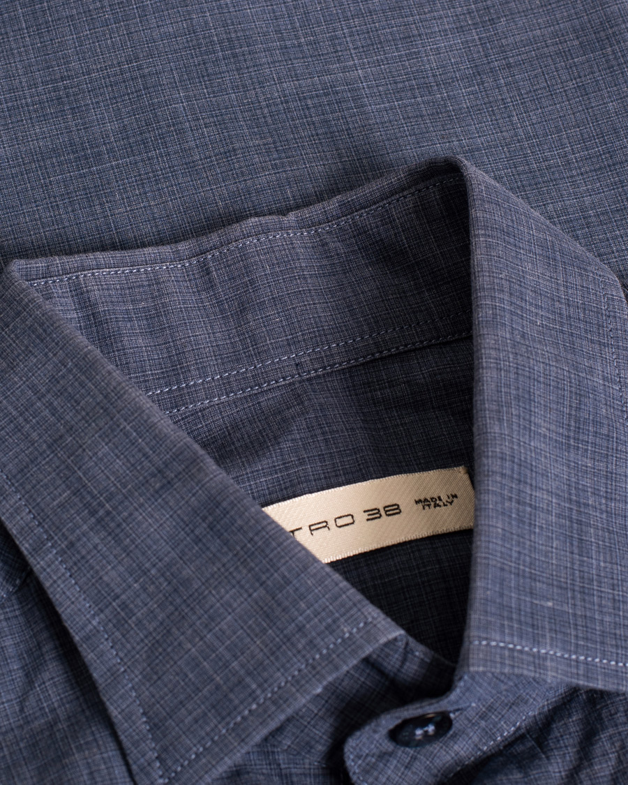 Mies | Pre-owned Kauluspaidat | Pre-owned | Slim Fit Checked Cotton Shirt Blue 38 - S