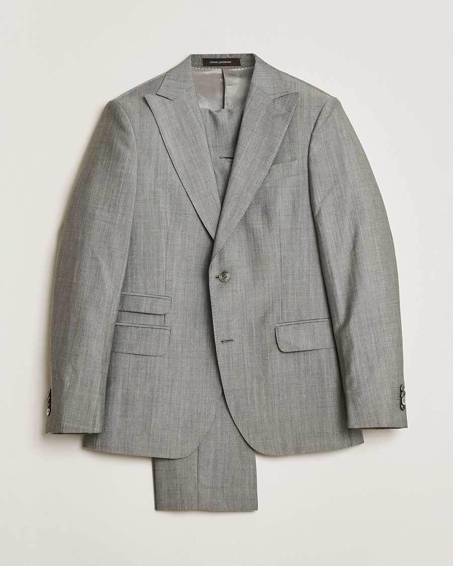 Mies | Oscar Jacobson Elmer Suit Grey Melange 48 | Pre-owned | Oscar Jacobson Elmer Suit Grey Melange 48