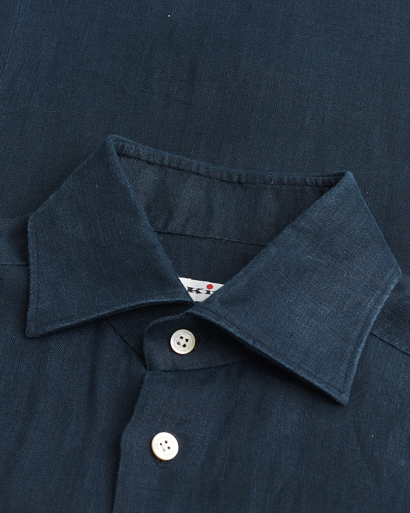 Mies | Pre-owned Kauluspaidat | Pre-owned | Kiton Linen Sport Shirt Navy 38 - S