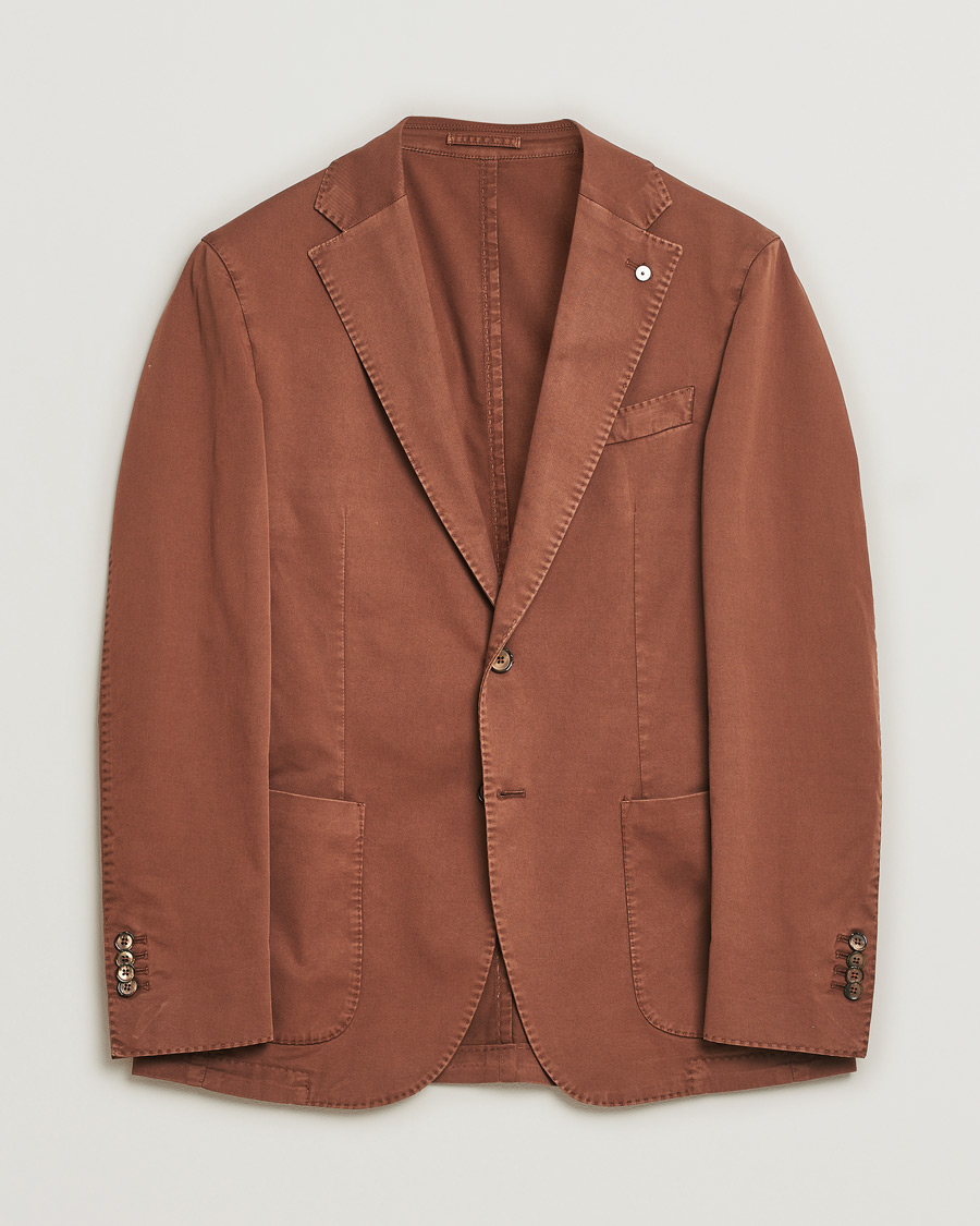 Mies | Pikkutakit | Pre-owned | L.B.M. 1911 Jack Regular Fit Cotton Stretch Blazer Brown