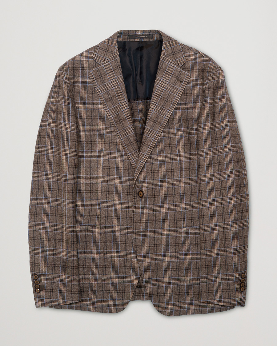 Mies | Pikkutakit | Pre-owned | Tagliatore Checked Blazer Brown/Navy 52