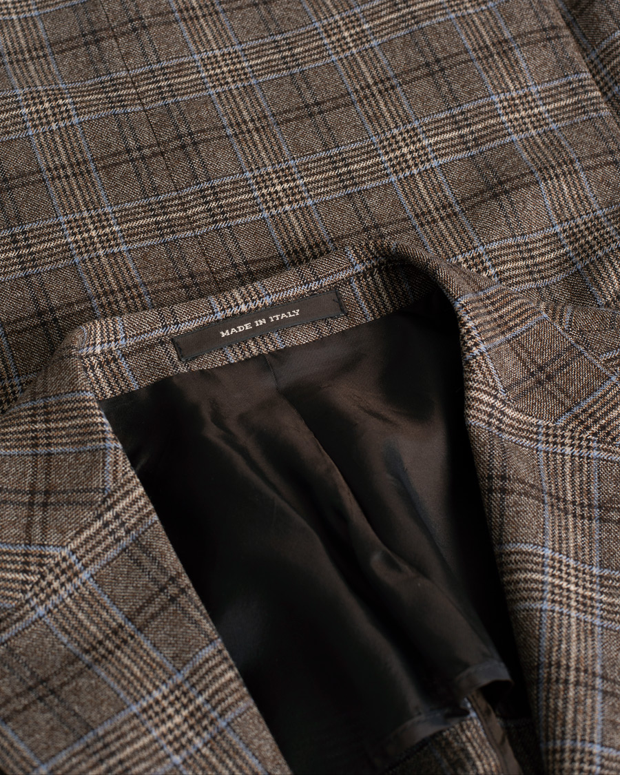 Mies | Pikkutakit | Pre-owned | Tagliatore Checked Blazer Brown/Navy 52