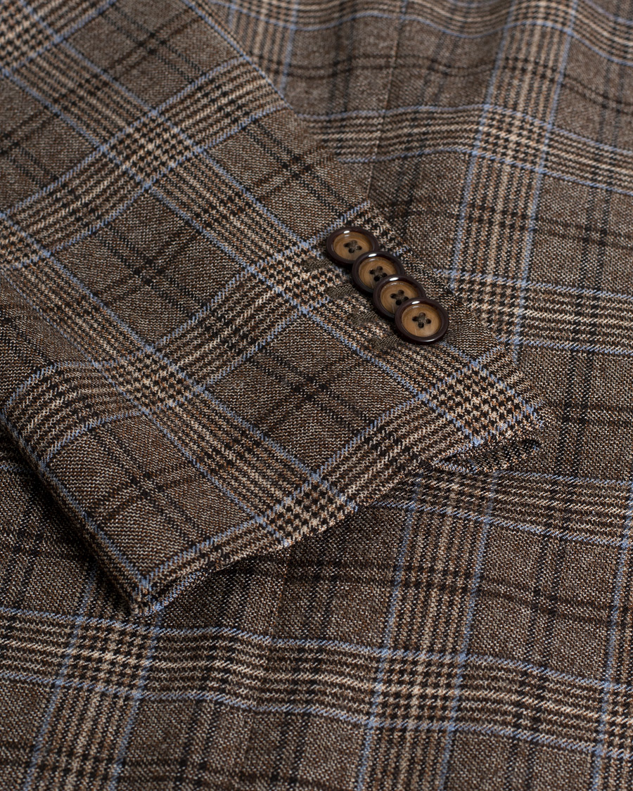 Mies | Pikkutakit | Pre-owned | Tagliatore Checked Blazer Brown/Navy 52