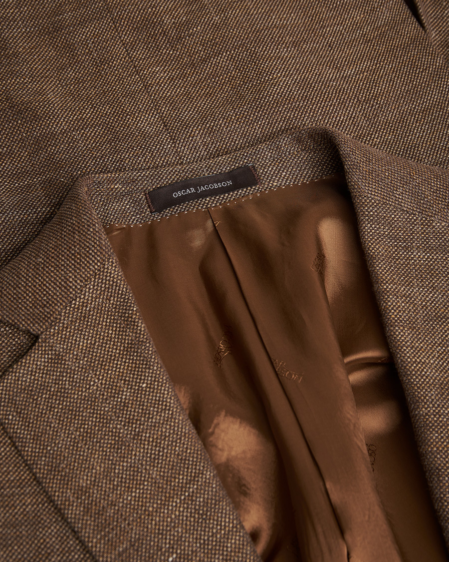 Mies | Pikkutakit | Pre-owned | Oscar Jacobson Ego Linen/Wool Blazer Brown 52