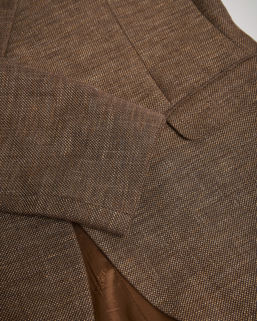Mies | Pikkutakit | Pre-owned | Oscar Jacobson Ego Linen/Wool Blazer Brown 52