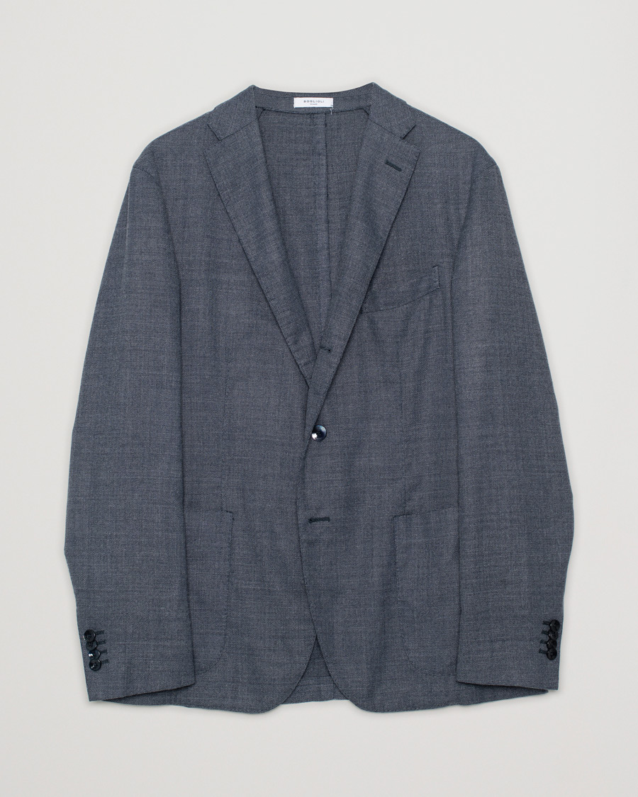 Mies | Boglioli K Jacket Wool Hopsack Blazer Grey 52 | Pre-owned | Boglioli K Jacket Wool Hopsack Blazer Grey 52
