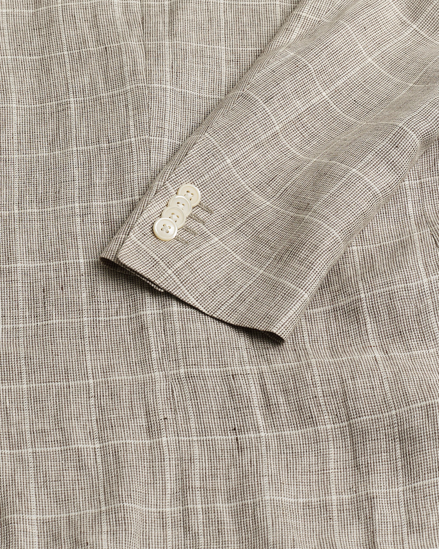 Mies | Pre-owned Pikkutakit | Pre-owned | Corneliani Linen Blazer Light Beige Check 48