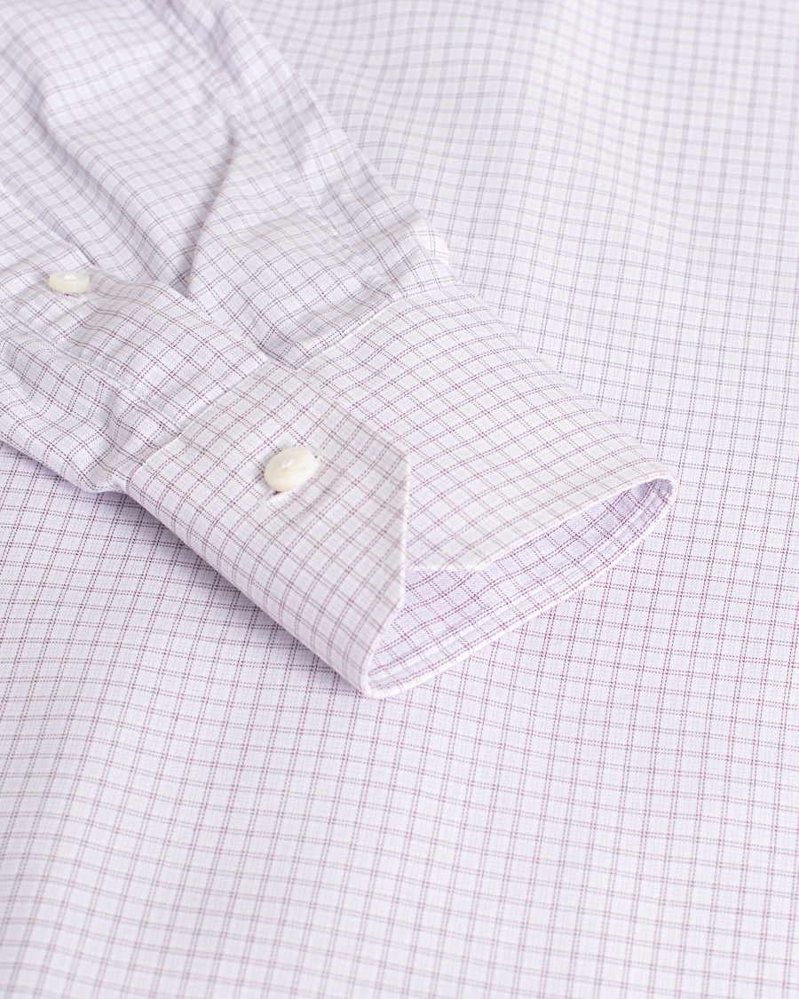 Mies | Kauluspaidat | Pre-owned | Ermenegildo Zegna Slim Fit Checked Dress Shirt Purple M