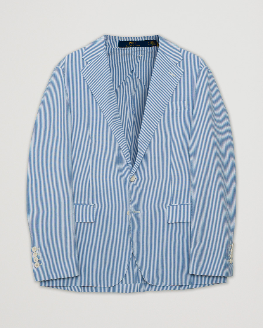 Mies | Pikkutakit | Pre-owned | Polo Ralph Lauren Seersucker Sportcoat Bright Blue