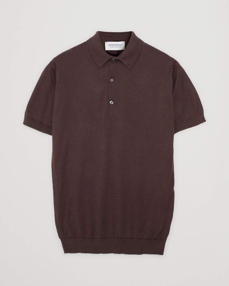 Mies | Pikeet | Pre-owned | John Smedley Adrian Slim Fit Sea Island Polo Chocolat
