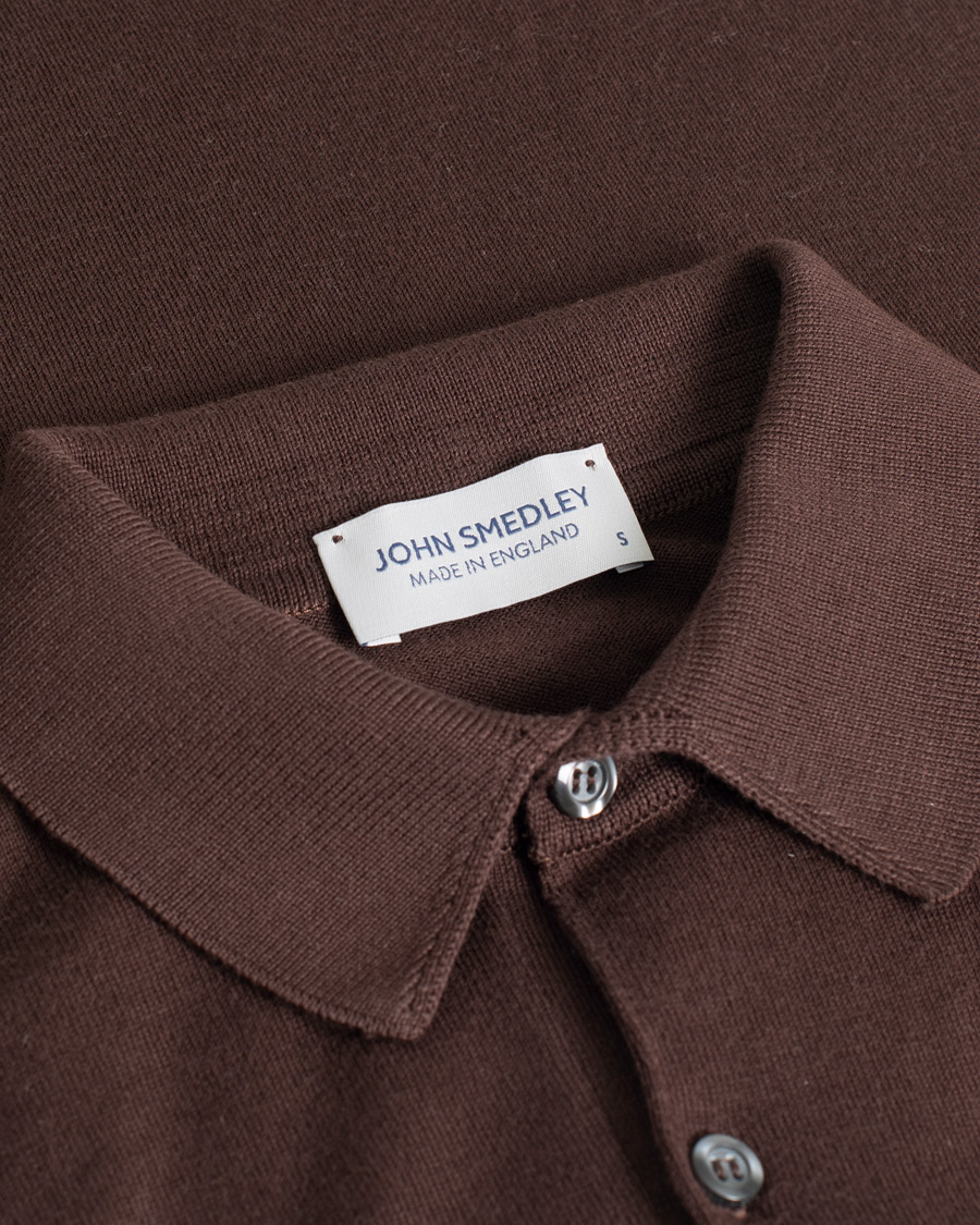 Mies | Pikeet | Pre-owned | John Smedley Adrian Slim Fit Sea Island Polo Chocolat