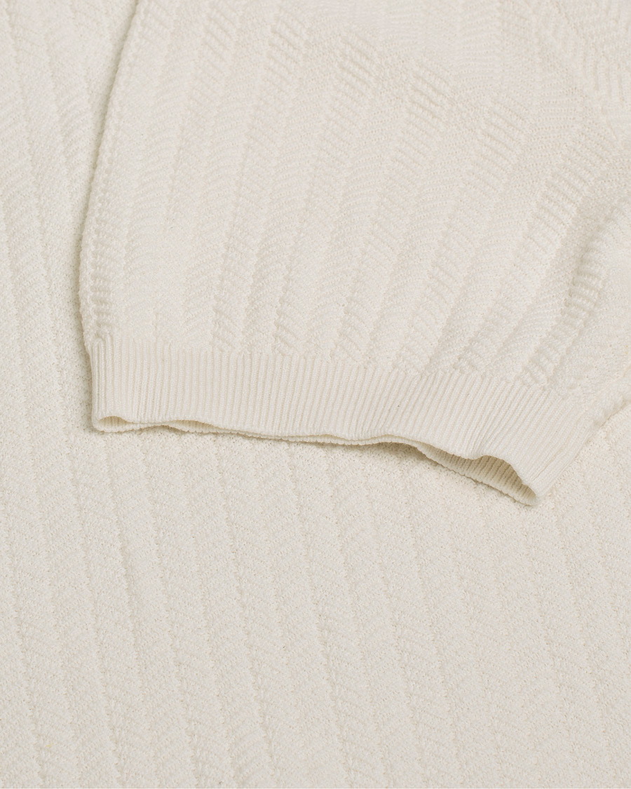 Mies | Pikeet | Pre-owned | Altea Knitted Chevron Polo Off White