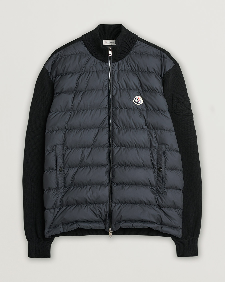 Mies | Moncler Hybrid Zip Cardigan Black | Pre-owned | Moncler Hybrid Zip Cardigan Black
