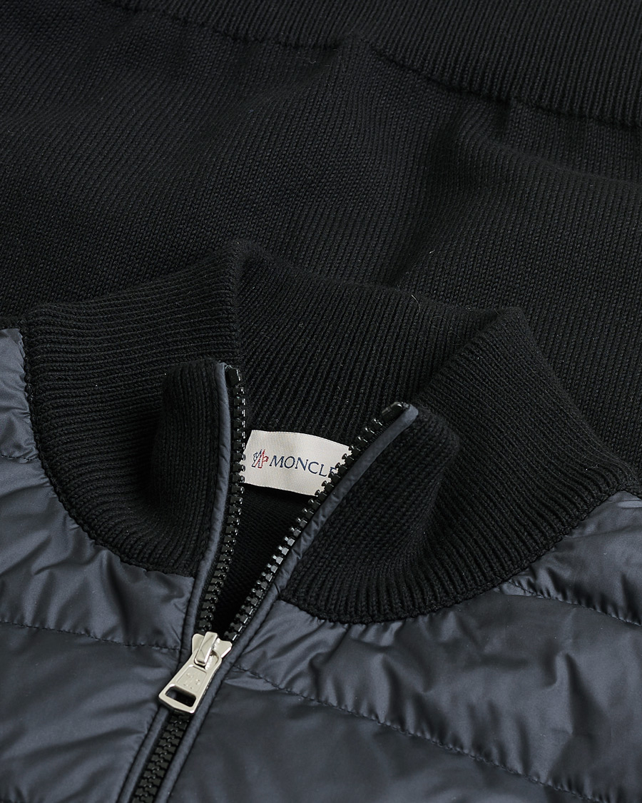 Mies | Moncler Hybrid Zip Cardigan Black | Pre-owned | Moncler Hybrid Zip Cardigan Black