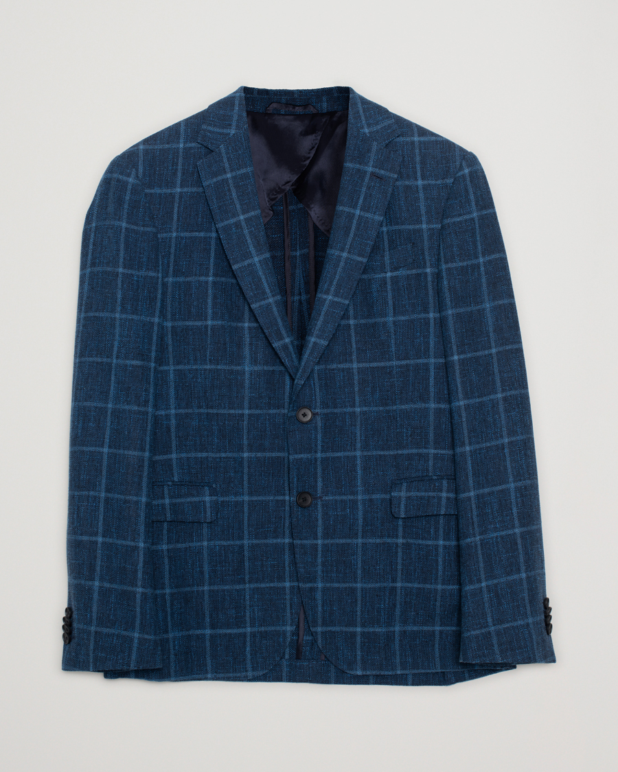 Mies | Pikkutakit | Pre-owned | Hugo Boss Nobis Checked Blazer Dark Blue 46