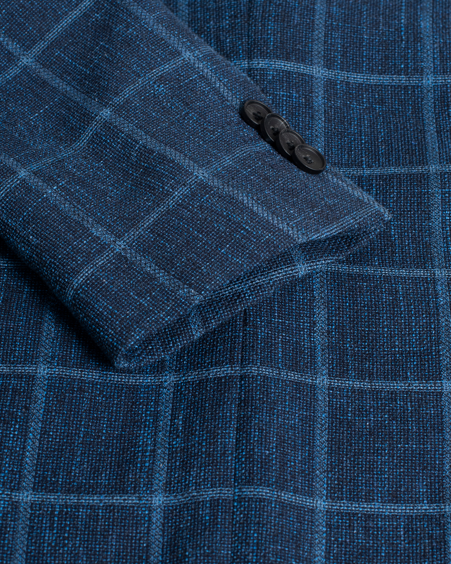 Mies | Pikkutakit | Pre-owned | Hugo Boss Nobis Checked Blazer Dark Blue 46