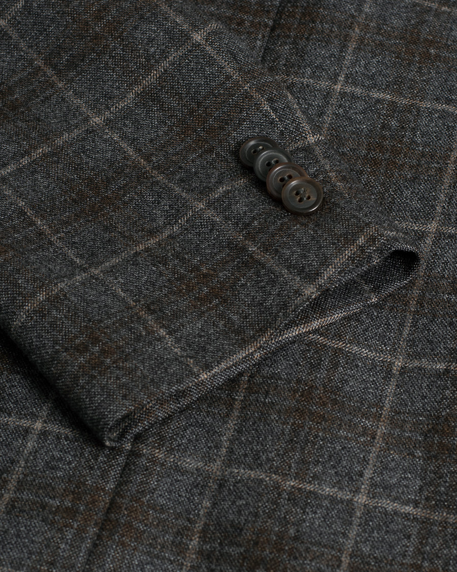 Herr |  | Pre-owned | BOSS The Smith Checked Vitgin Wool Blazer Brown 50